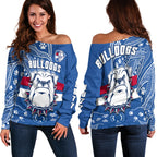 bulldogs-football-off-shoulder-sweater-scraggers-1877-aboriginal-dot-painting-newest-version