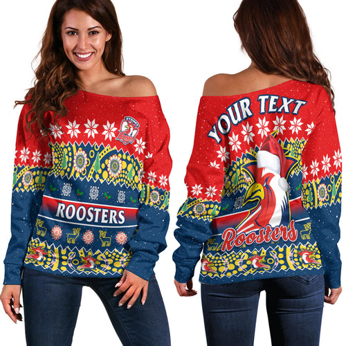 custom-personalised-sydney-roosters-christmas-off-shoulder-sweater-easts-aboriginal-art-merry-xmas