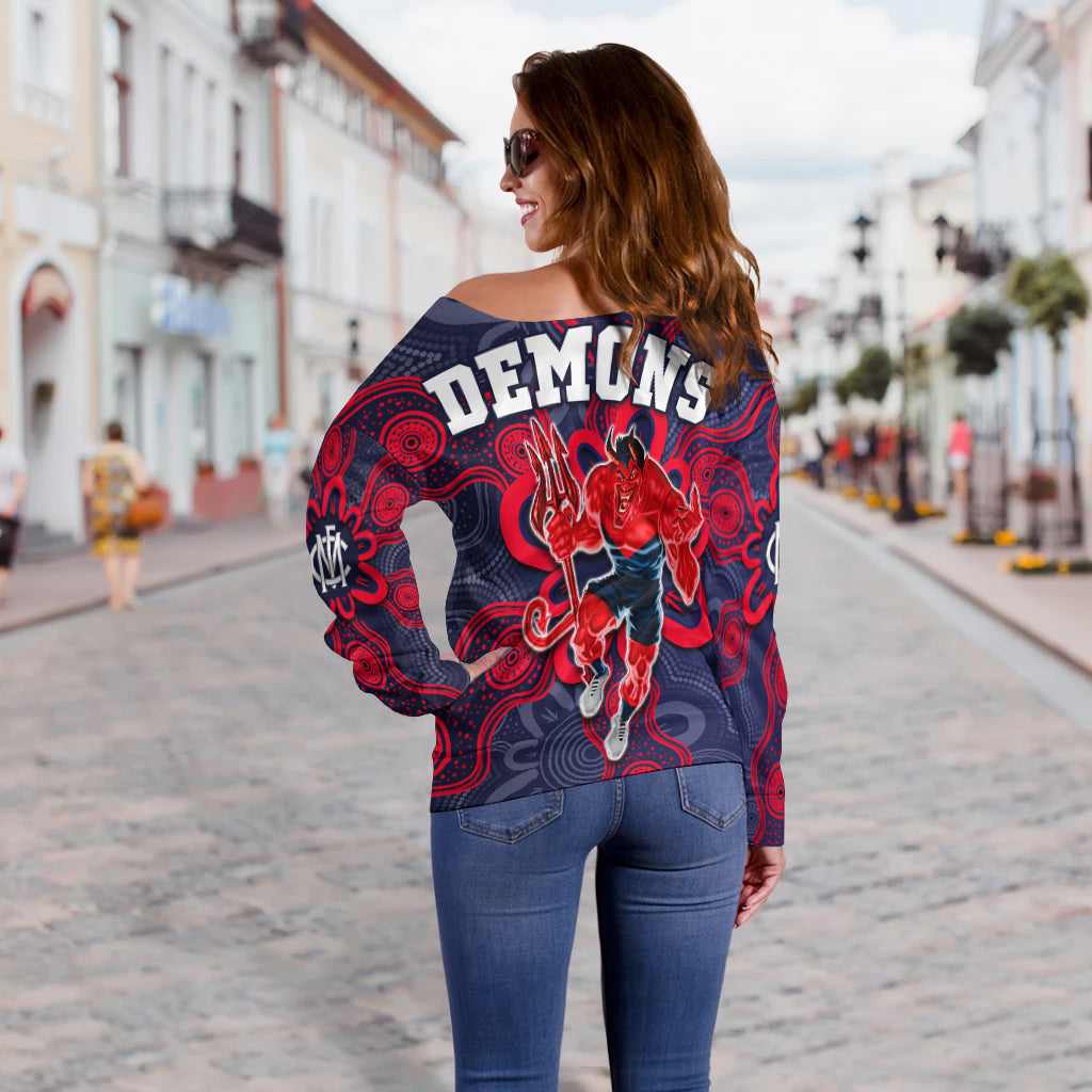 demons-football-2022-off-shoulder-sweater-australian-aboriginal-dot-painting
