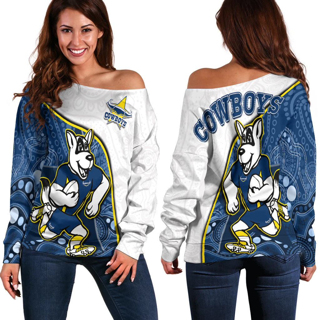 cowboys-rugby-off-shoulder-sweater-macost-indigenous-pattern-2022-premiers