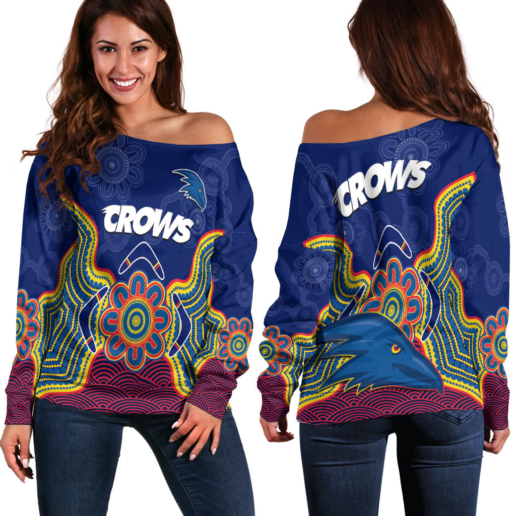 adelaide-football-off-shoulder-sweater-crows-aboriginal-art