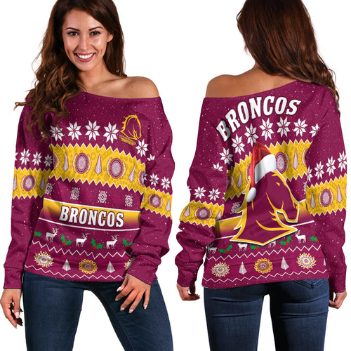 broncos-christmas-off-shoulder-sweater-brisbane-aboriginal-art-merry-xmas