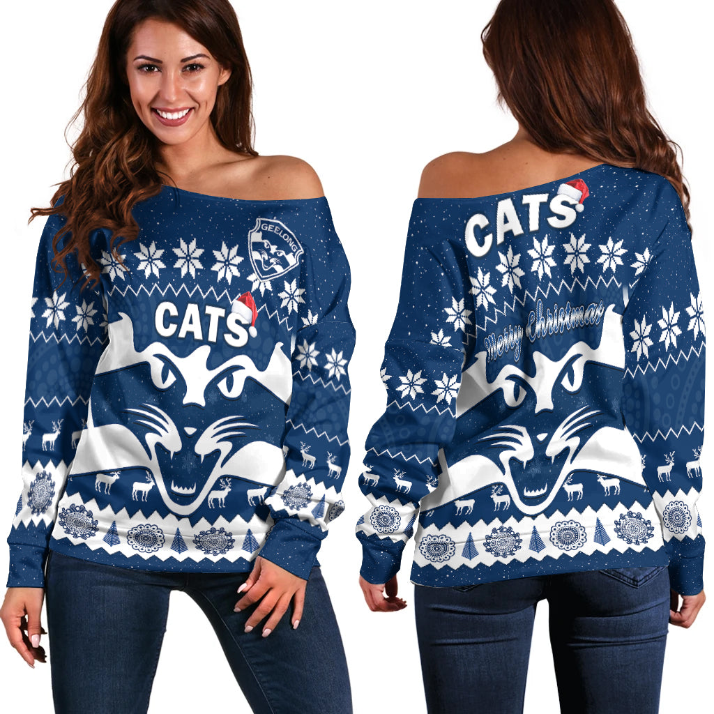 cats-football-christmas-off-shoulder-sweater-geelong-aboriginal-painting