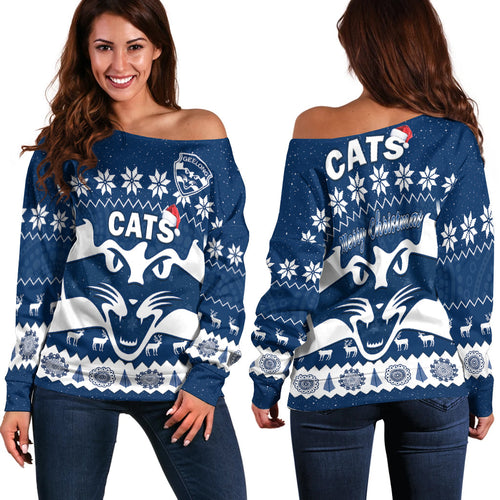 cats-football-christmas-off-shoulder-sweater-geelong-aboriginal-painting