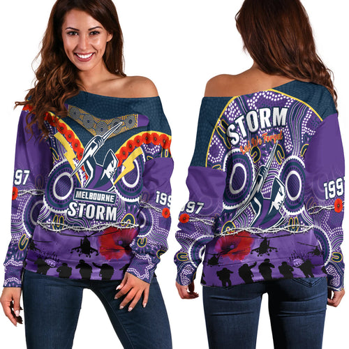 custom-text-and-number-melbourne-storm-rugby-anzac-off-shoulder-sweater-indigenous-poppy-australian-army