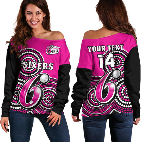 custom-text-and-number-sydney-sixers-cricket-off-shoulder-sweater-champions-bbl12-proud-indigenous-art