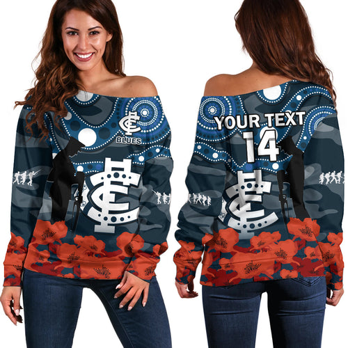 custom-text-and-number-carlton-football-anzac-2023-off-shoulder-sweater-blues-aboriginal-mix-poppy-camouflage