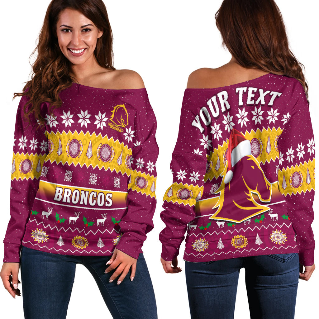 custom-personalised-broncos-christmas-off-shoulder-sweater-brisbane-aboriginal-art-merry-xmas