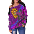 custom-text-and-number-australia-lizard-and-sun-off-shoulder-sweater-aboriginal-art-purple