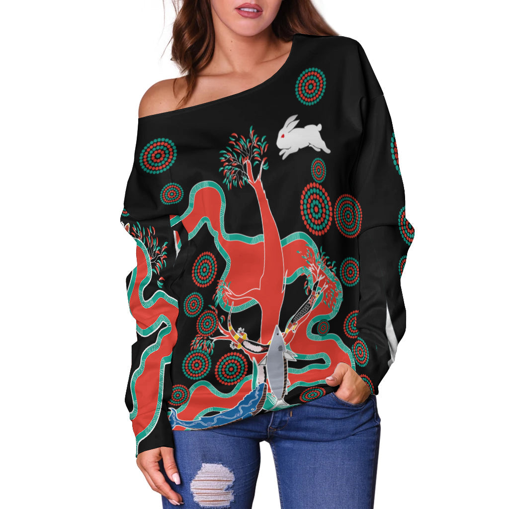 custom-text-and-number-rabbitohs-off-shoulder-sweater-go-the-bunnies-aboriginal