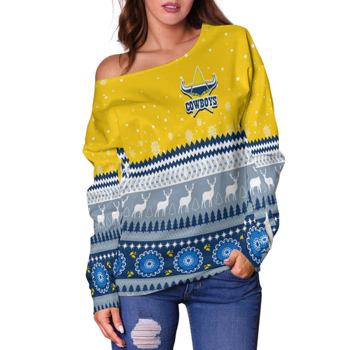 custom-personalised-cowboys-aboriginal-off-shoulder-sweater-christmas-north-queensland