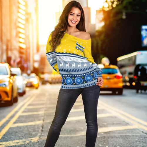 custom-personalised-cowboys-aboriginal-off-shoulder-sweater-christmas-north-queensland