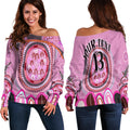 custom-text-and-number-aboriginal-stand-up-off-shoulder-sweater-circle-dot-with-lizard-version-pink