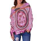 custom-text-and-number-aboriginal-stand-up-off-shoulder-sweater-circle-dot-with-lizard-version-pink