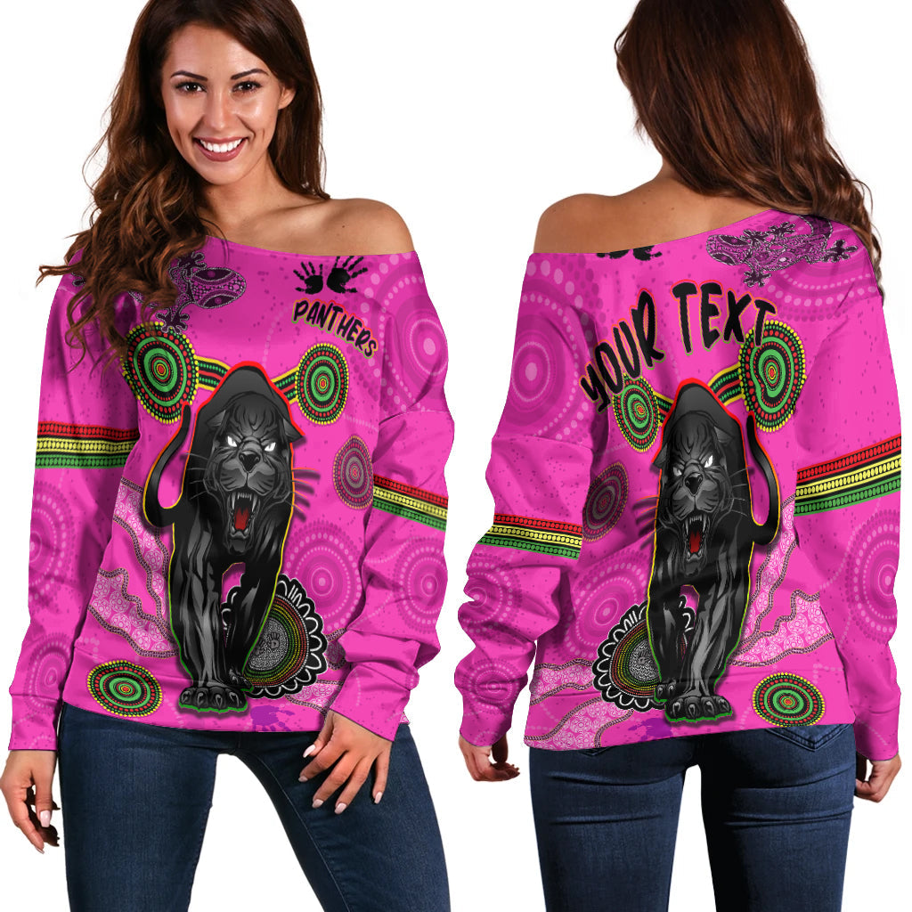 custom-personalised-panthers-off-shoulder-sweater-aboriginal-with-lizard