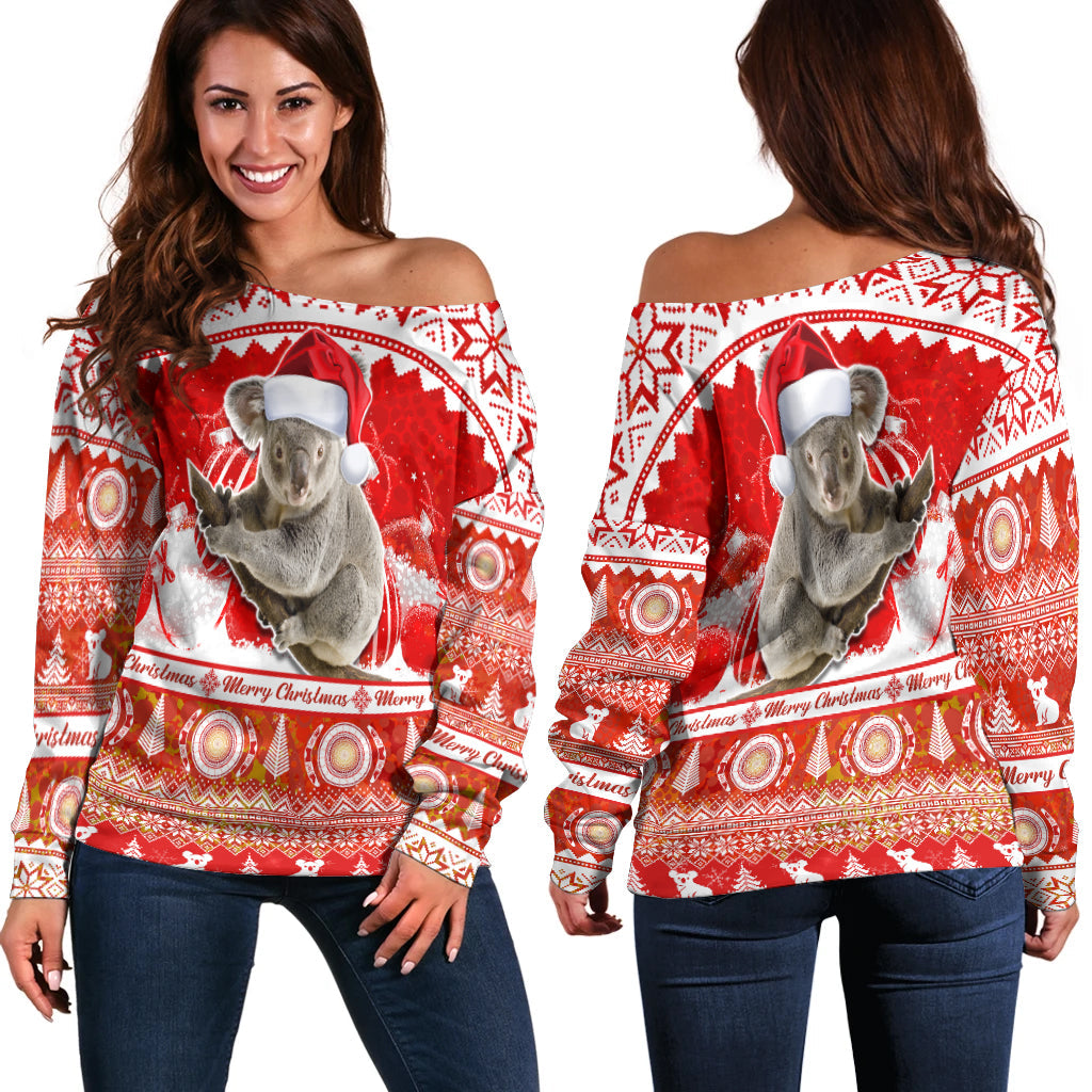 australia-off-shoulder-sweater-koala-aboriginal-painting-merry-christmas
