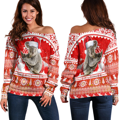 australia-off-shoulder-sweater-koala-aboriginal-painting-merry-christmas