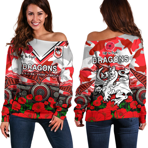 dragons-rugby-anzac-2023-off-shoulder-sweater-aboriginal-mix-poppy-lest-we-forget