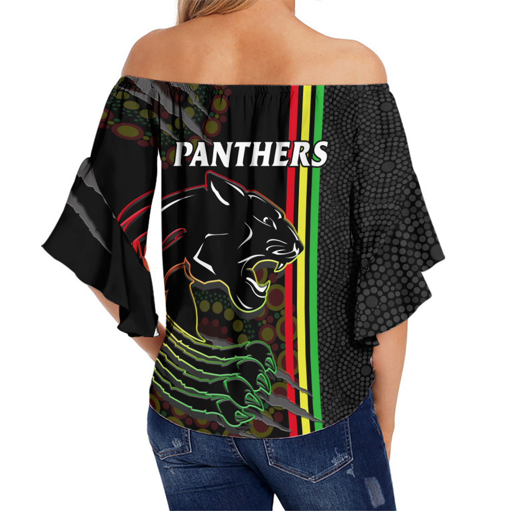 penrith-panthers-rugby-off-shoulder-wrap-waist-top-the-mountain-men-aboriginal-art-dynamic