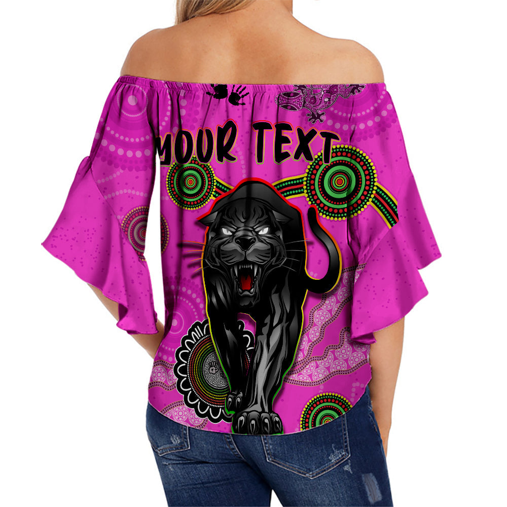 custom-personalised-panthers-off-shoulder-waist-wrap-top-aboriginal-with-lizard