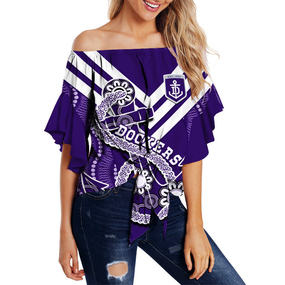 custom-text-and-number-dockers-football-off-shoulder-waist-wrap-top-fremantle-anchor-mix-aboriginal-pattern-dynamic-style