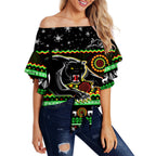custom-personalised-panthers-christmas-off-shoulder-waist-wrap-top-aboriginal-pattern-penrith-black-version