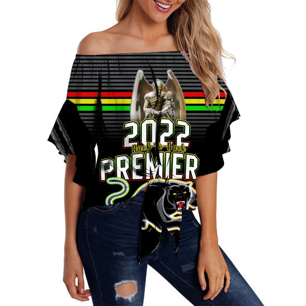 custom-personalised-panthers-proud-off-shoulder-waist-wrap-top-back-to-back-premiers-2022-version-black