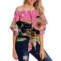 panthers-christmas-off-shoulder-waist-wrap-top-aboriginal-pattern-penrith-pink-version