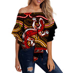 custom-personalised-aboriginal-art-lizard-off-shoulder-waist-wrap-top-you-are-number-one