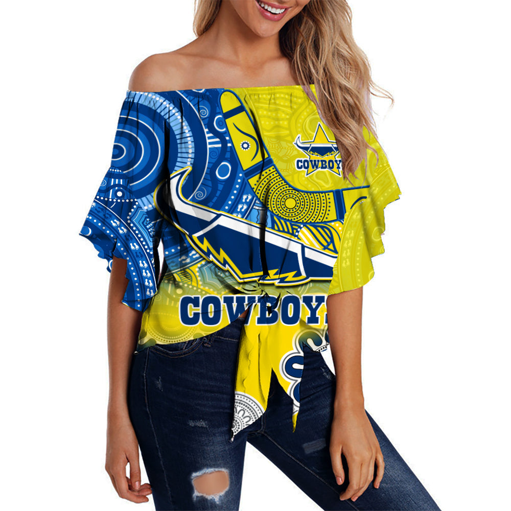 custom-personalised-cowboys-rugby-off-shoulder-waist-wrap-top-aboriginal-boomerang-go-premiers-north-queensland