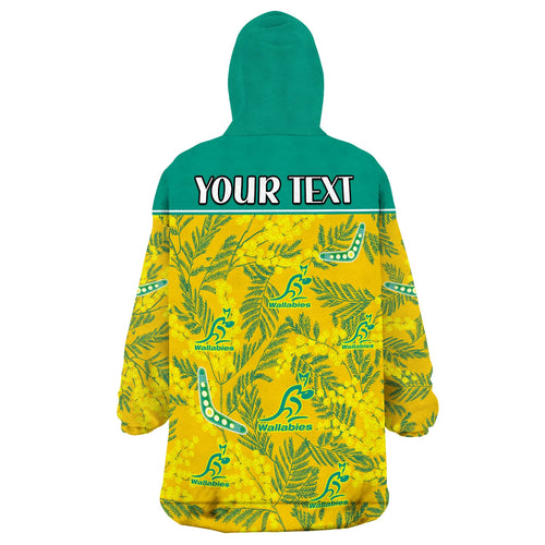 custom-personalised-wallabies-rugby-wearable-blanket-hoodie-golden-wattle-aboriginal-boomerang-style-hawaii