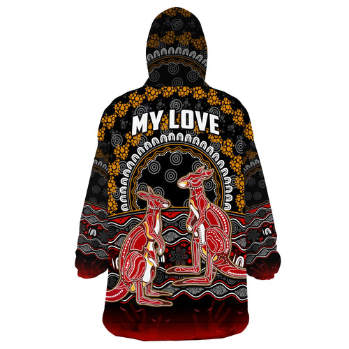 custom-personalised-australia-valentine-wearable-blanket-hoodie-aboriginal-couple-kangaroos-my-love