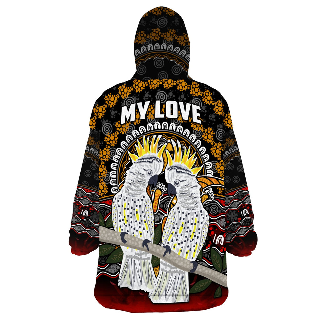 custom-personalised-australia-valentine-wearable-blanket-hoodie-aboriginal-couple-cockatoos-my-love