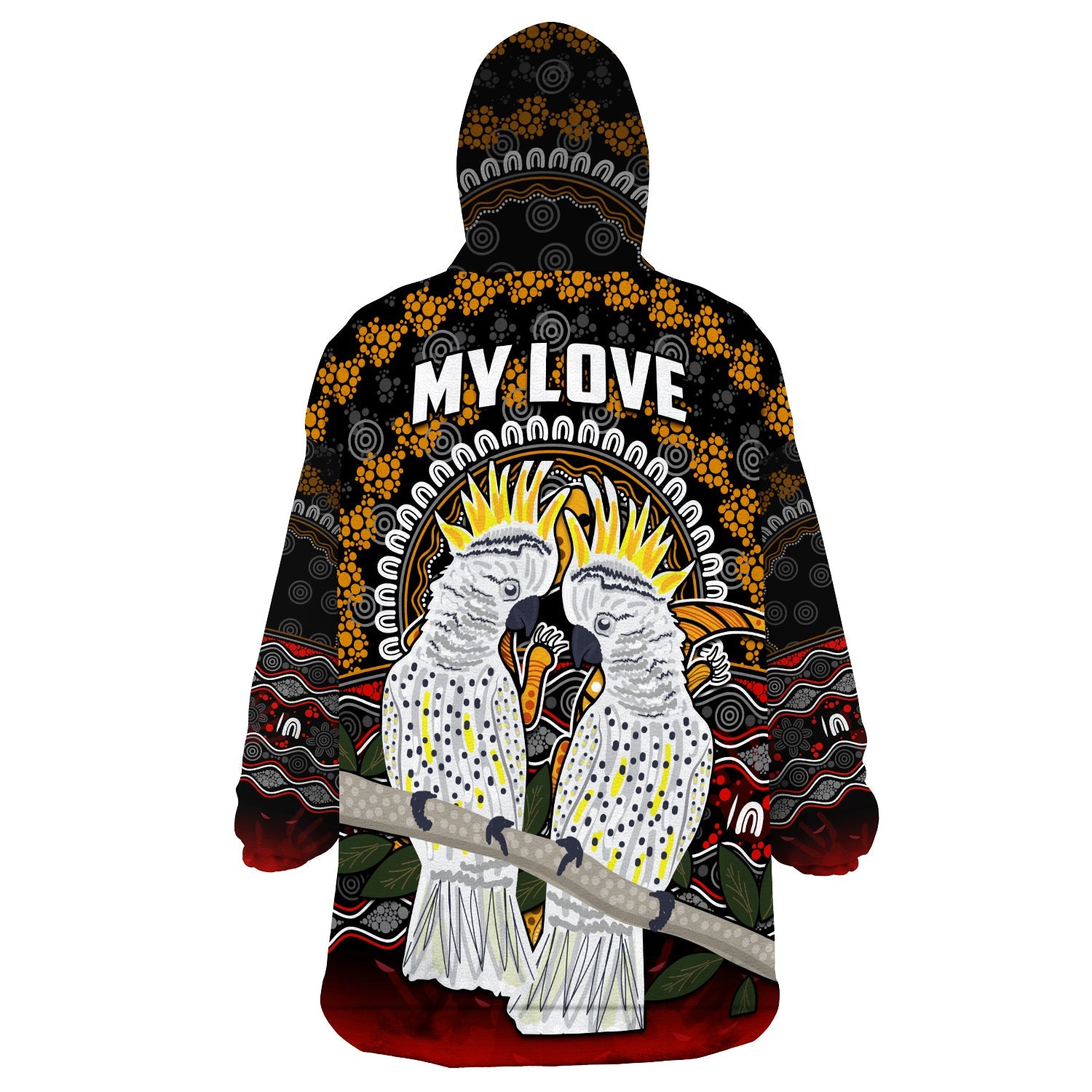 custom-personalised-australia-valentine-wearable-blanket-hoodie-aboriginal-couple-cockatoos-my-love