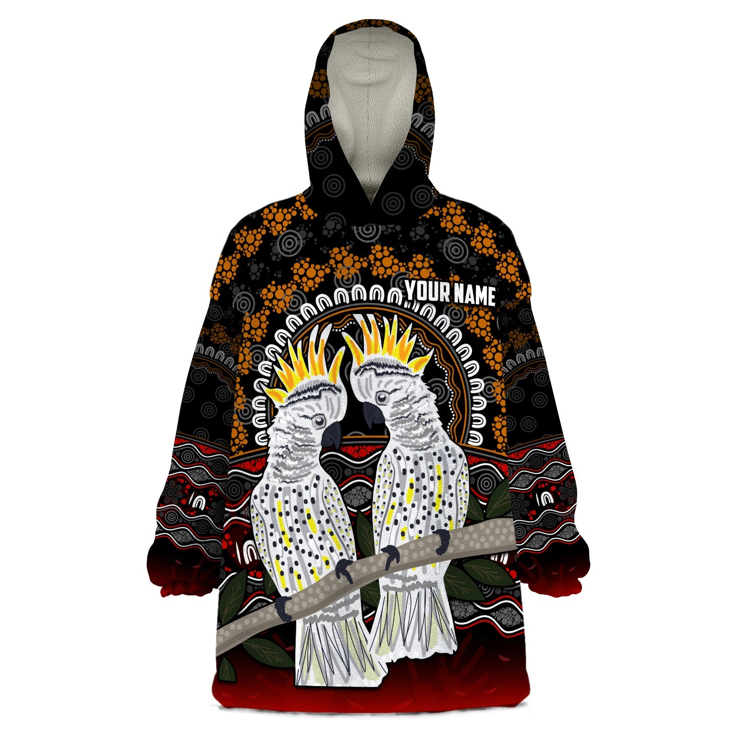 custom-personalised-australia-valentine-wearable-blanket-hoodie-aboriginal-couple-cockatoos-my-love