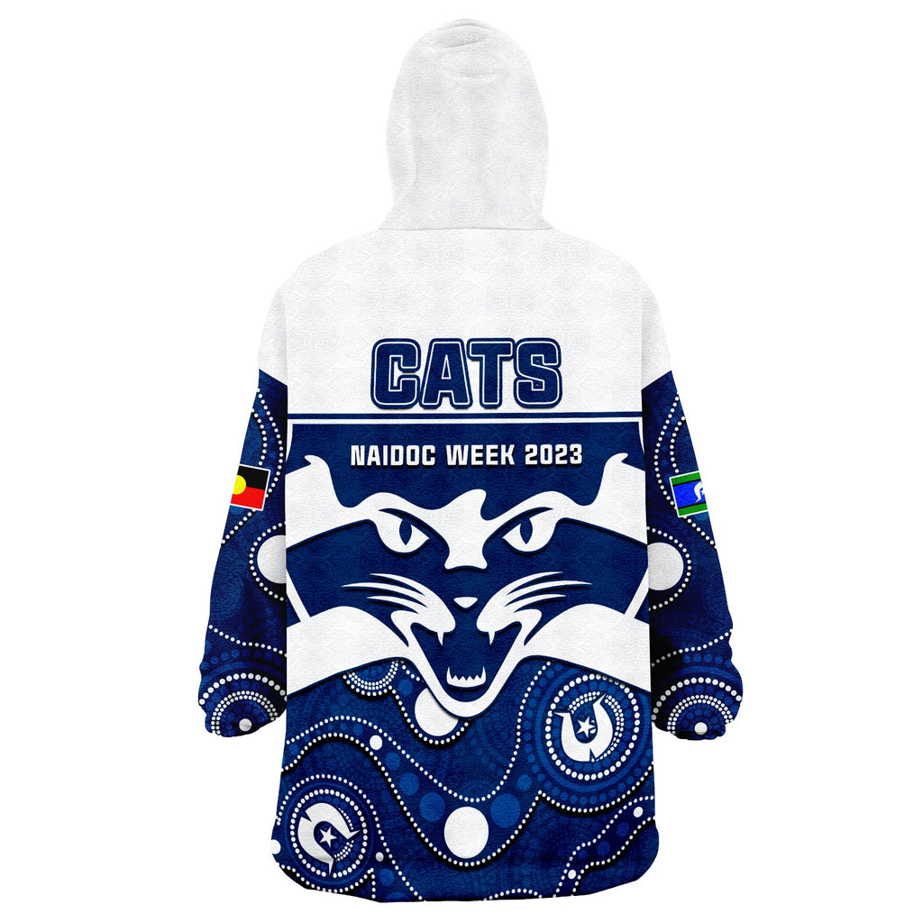 geelong-football-naidoc-2023-wearable-blanket-hoodie-cats-for-our-elders-indigenous-art
