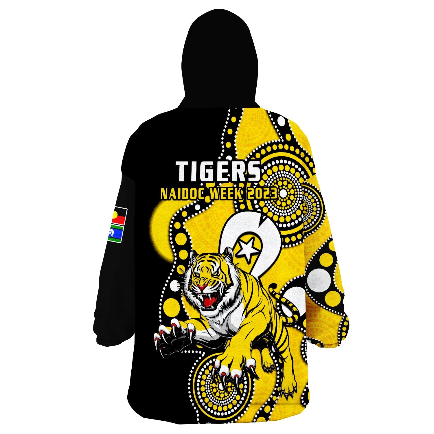 richmond-football-naidoc-2023-wearable-blanket-hoodie-tigers-for-our-elders-indigenous-art