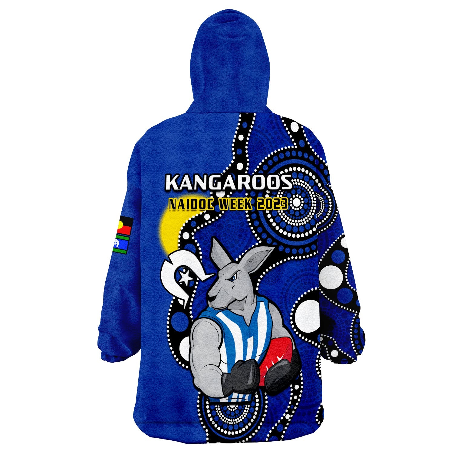 north-melbourne-football-naidoc-2023-wearable-blanket-hoodie-roos-for-our-elders-indigenous