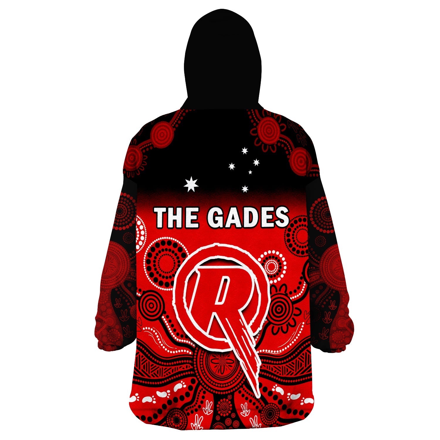 renegades-cricket-wearable-blanket-hoodie-melbourne-team-green-gradient-aboriginal-art