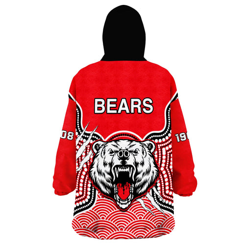 north-sydney-rugby-wearable-blanket-hoodie-bears-1908-indigenous-pattern