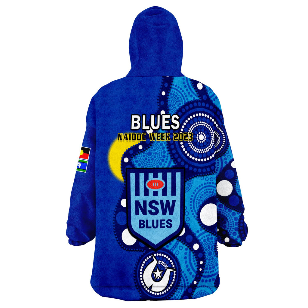 blues-rugby-naidoc-2023-wearable-blanket-hoodie-nsw-for-our-elders-indigenous-art