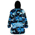 adelaide-strikers-cricket-wearable-blanket-hoodie-aboriginal-art-mix-tropical-flowers