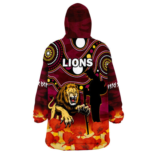 brisbane-lions-football-anzac-2023-wearable-blanket-hoodie-aboriginal-mix-poppy-camouflage