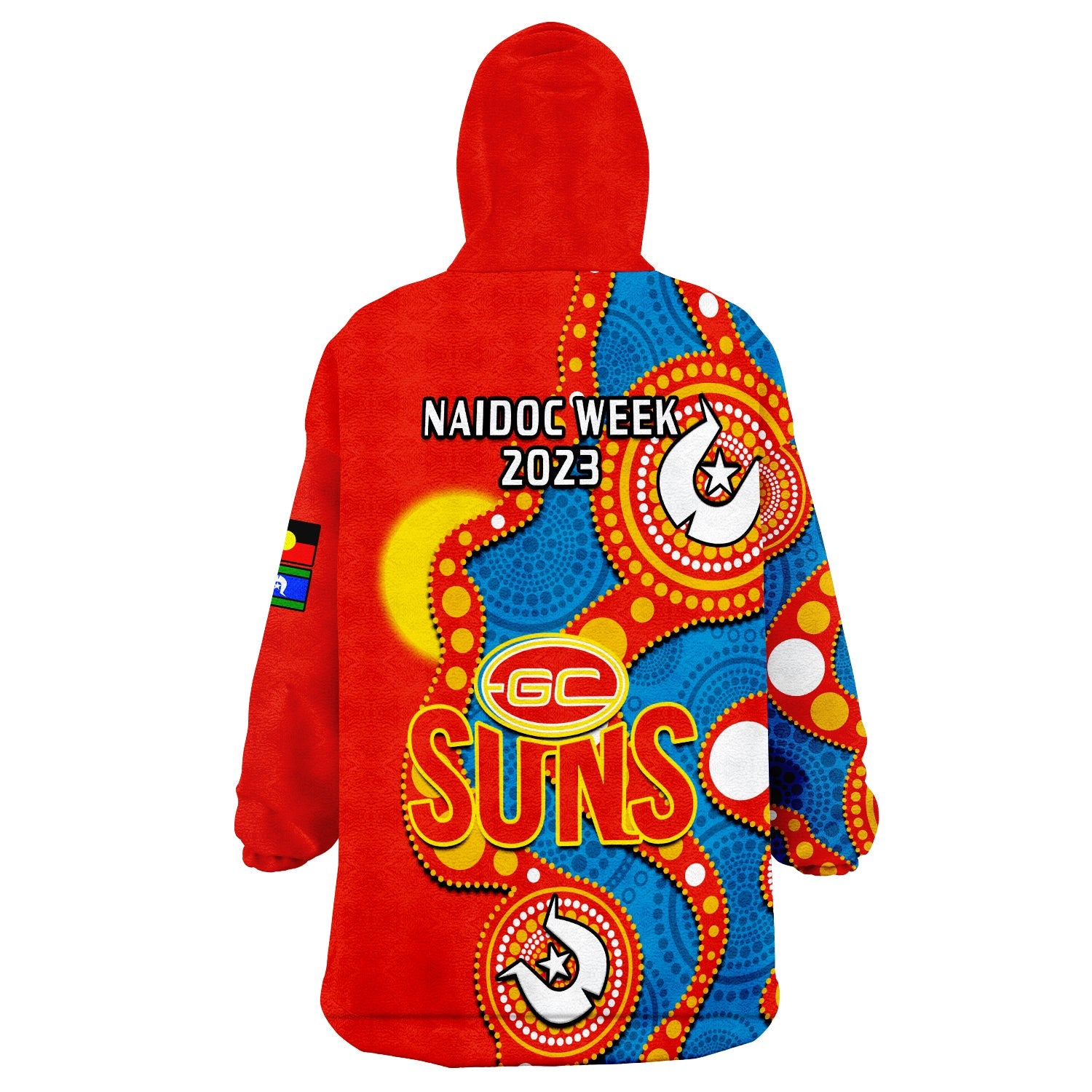 gold-coast-football-naidoc-2023-wearable-blanket-hoodie-suns-indigenous-for-our-elders