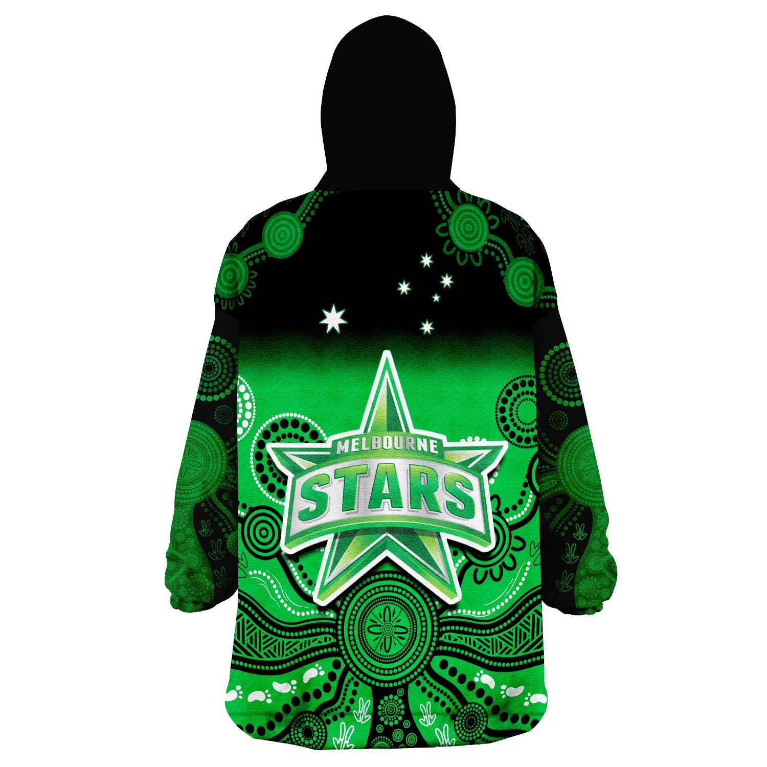 stars-cricket-wearable-blanket-hoodie-melbourne-team-green-gradient-aboriginal-art
