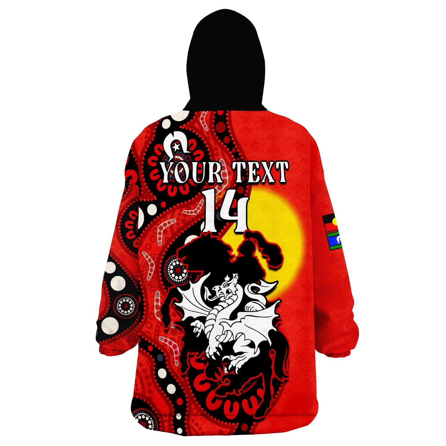 custom-text-and-number-dragons-rugby-naidoc-2023-wearable-blanket-hoodie-for-our-elders-aboriginal
