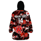 custom-text-and-number-melbourne-renegades-cricket-wearable-blanket-hoodie-aboriginal-art-mix-tropical-flowers