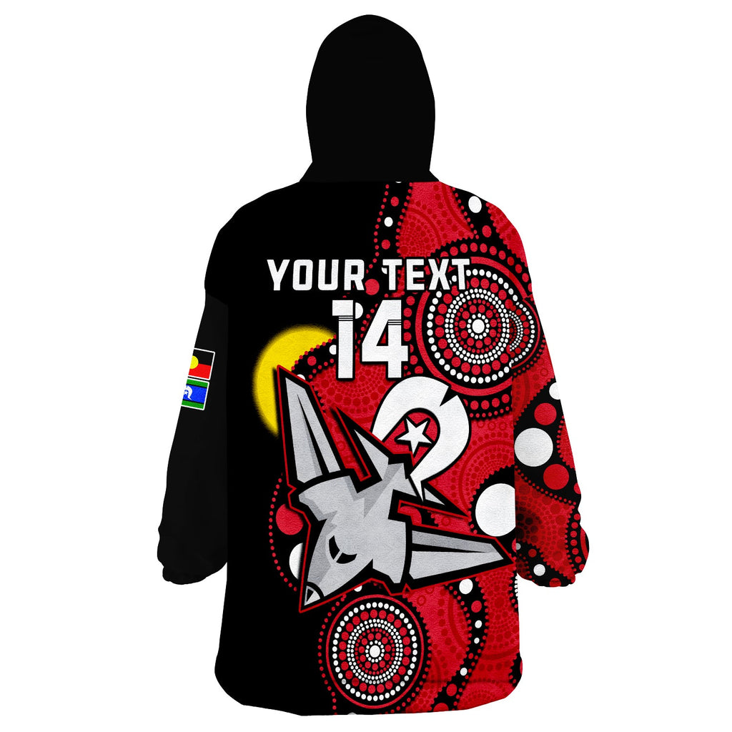 custom-text-and-number-essendon-football-naidoc-2023-wearable-blanket-hoodie-bombers-for-our-elders-indigenous-art