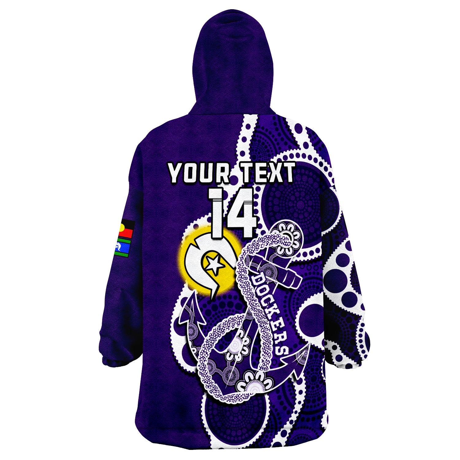 custom-text-and-number-fremantle-football-naidoc-2023-wearable-blanket-hoodie-dockers-for-our-elders-indigenous-art