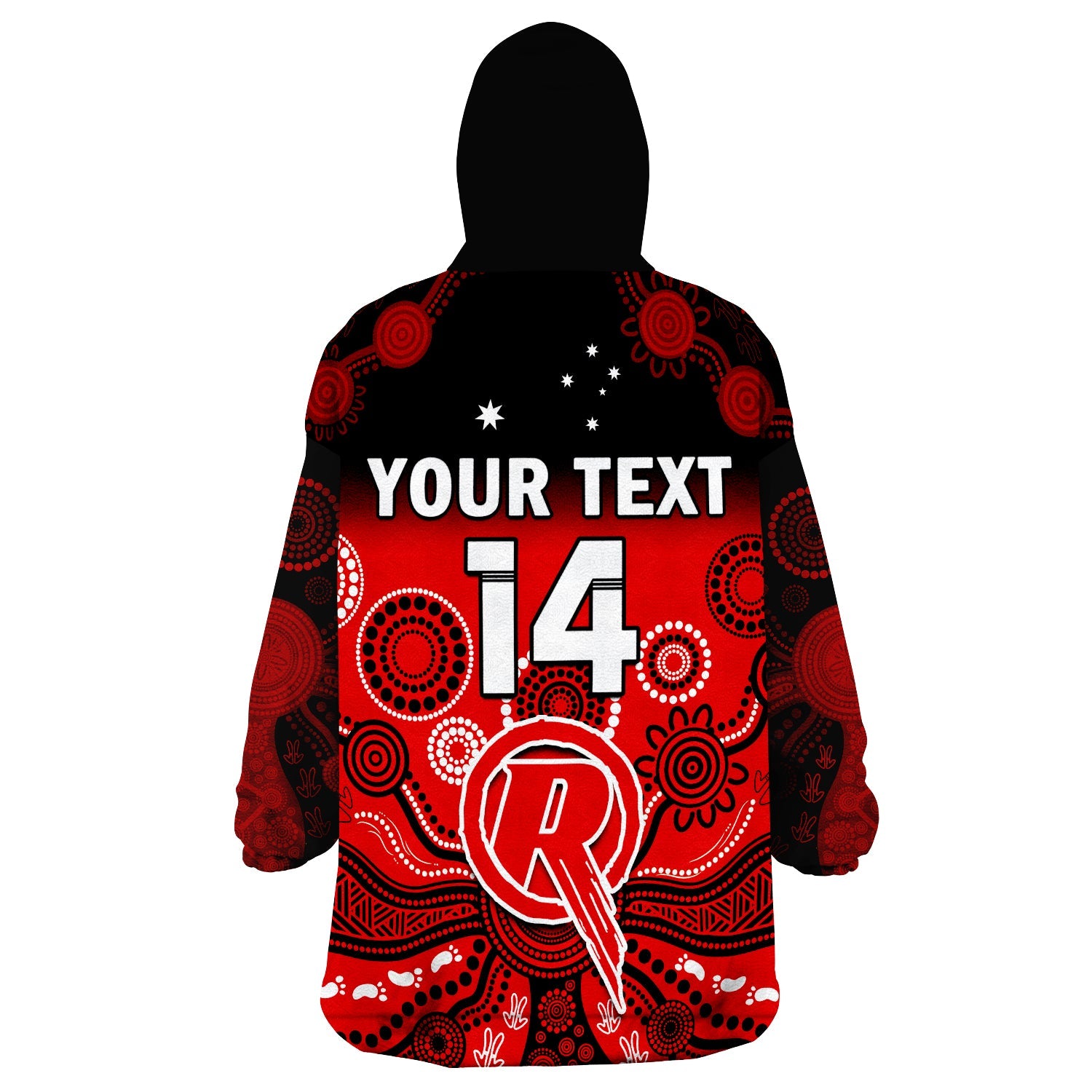custom-text-and-number-renegades-cricket-wearable-blanket-hoodie-melbourne-team-green-gradient-aboriginal-art